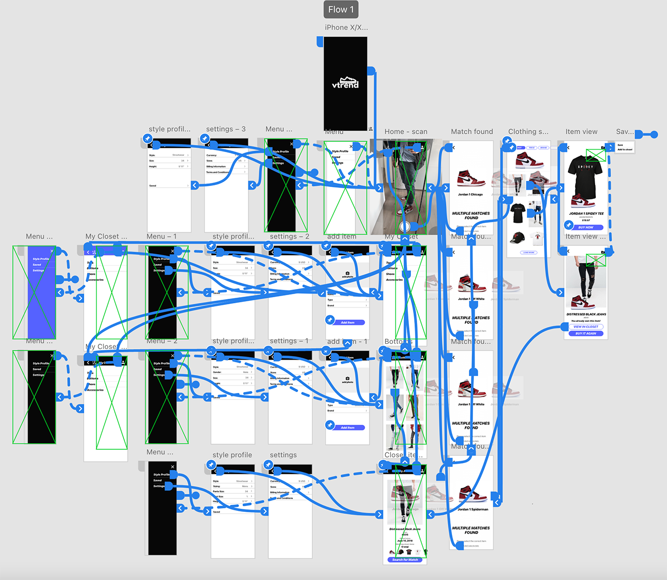 The prototype in Adobe XD